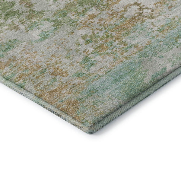 HomeRoots 8' X 10' Teal Ivory Copper Area Rug - Washable, UV Protected, Durable for Kids & Pets, Stylish Decor 704985