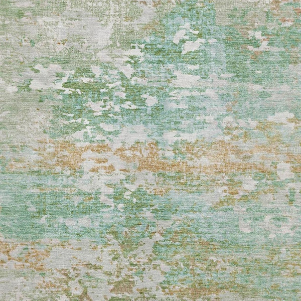 HomeRoots 8' X 10' Teal Ivory Copper Area Rug - Washable, UV Protected, Durable for Kids & Pets, Stylish Decor 704985