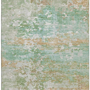 HomeRoots 8' X 10' Teal Ivory Copper Area Rug - Washable, UV Protected, Durable for Kids & Pets, Stylish Decor 704985