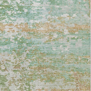 HomeRoots 10' X 14' Teal Ivory Copper Abstract Washable Area Rug with UV Protection for Stylish Living Spaces 704987