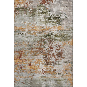 HomeRoots 5' X 8' Stylish Terra Cotta Ivory Gray Abstract Washable Area Rug - UV Protected, Non-Slip Design! 704989