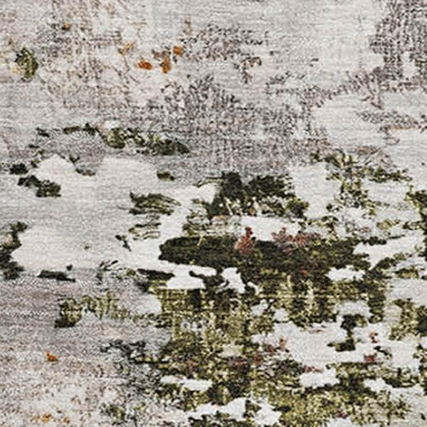 HomeRoots 8' X 10' Abstract Washable Area Rug in Terra Cotta, Ivory & Gray with UV Protection for Homes 704991