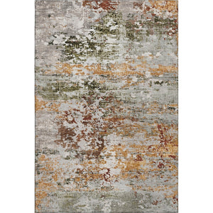 HomeRoots 9' X 12' Terra Cotta Ivory And Gray Abstract Area Rug - Stylish, Washable, UV Protected & Non-Slip Design 704992