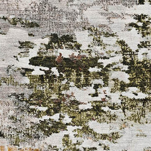 HomeRoots 9' X 12' Terra Cotta Ivory And Gray Abstract Area Rug - Stylish, Washable, UV Protected & Non-Slip Design 704992