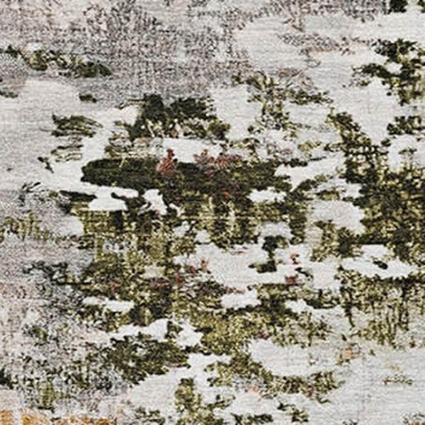 HomeRoots 9' X 12' Terra Cotta Ivory And Gray Abstract Area Rug - Stylish, Washable, UV Protected & Non-Slip Design 704992