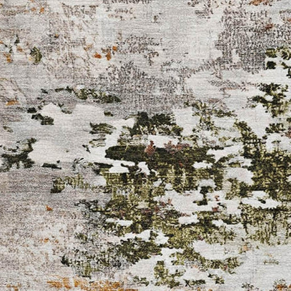 HomeRoots 9' X 12' Terra Cotta Ivory And Gray Abstract Area Rug - Stylish, Washable, UV Protected & Non-Slip Design 704992