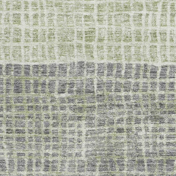 HomeRoots 5' X 8' Stylish Artichoke Green Geometric Area Rug – Washable, UV Protected, Stain Resistant Design 704995