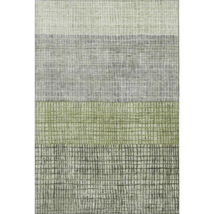 HomeRoots 8' x 10' Artichoke Green Geometric Washable Area Rug - Durable, UV-Protected, Non-Slip Design for Homes 704997
