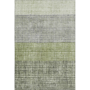 HomeRoots 9' X 12' Artichoke Green Geometric Area Rug with UV Protection, Stain Resistance & Modern Design 704998
