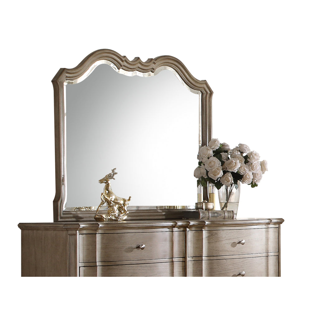 English Elm Chelmsford Taupe Antique Finish Mirror with Beveled Edge 41"L x35"H — Elegant Light-Enhancing Wall Accent B2726P261252