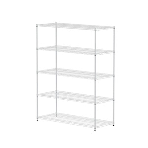 Hearth and Haven Yoke Five Layer Storage Rack with Wheels and Metal Frame, White W1668P162574