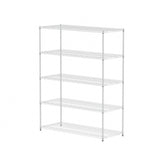 Hearth and Haven Yoke Five Layer Storage Rack with Wheels and Metal Frame, White W1668P162574