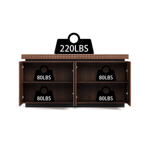 English Elm Sideboard Modern 4-Door Buffet Cabinet with Spacious Top and Enclosed Storage, Durable 66" Long Finish Antique brown W2263P353791