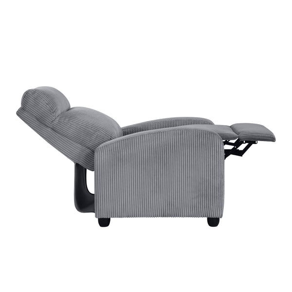 English Elm Modern Parsons Push Back Recliner Chair in Soft Corduroy Fabric — Sleek Comfortable Living Room Lounger with Solid Wood Frame and Easy Recline Mechanism Dark Gray 30 L x 27 W x 21.5 H B011P395855