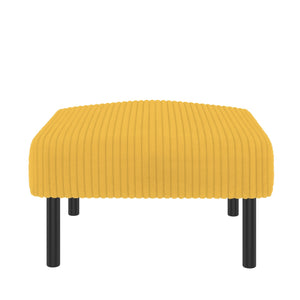English Elm UNITED Corduroy Ottoman Footstool with Sturdy Frame, Soft Padded Seat, Versatile Living Room Stool Yellow W1568P307255
