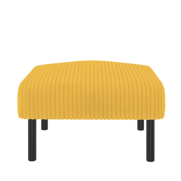 English Elm UNITED Corduroy Ottoman Footstool with Sturdy Frame, Soft Padded Seat, Versatile Living Room Stool Yellow W1568P307255