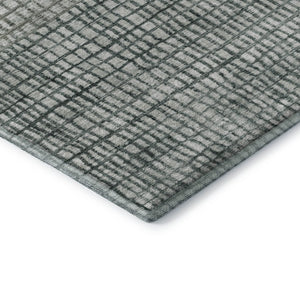 HomeRoots 5' X 8' Aqua Ivory Gray Geometric Washable Area Rug - Stain Resistant & UV Protected for Homes 705001