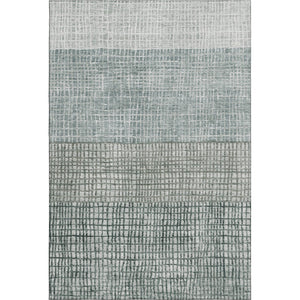 HomeRoots 9' X 12' Stylish Aqua Ivory Gray Geometric Area Rug with UV Protection & Stain Resistance for Homes 705004