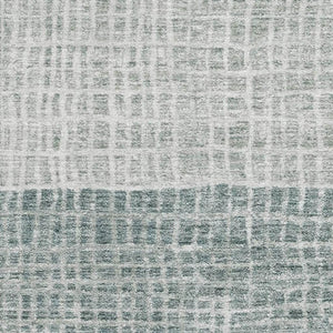 HomeRoots 10' Aqua Ivory & Gray Geometric Washable Area Rug - UV Protected, Non-Slip, Perfect for High-Traffic Areas 705005