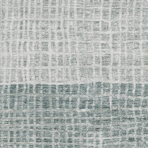 HomeRoots 10' Aqua Ivory & Gray Geometric Washable Area Rug - UV Protected, Non-Slip, Perfect for High-Traffic Areas 705005