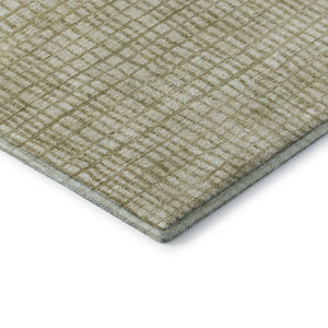 HomeRoots 5' X 8' Beige Ivory Gray Geometric Washable Area Rug – Durable, Soft, UV-Protected for High-Traffic Areas 705007