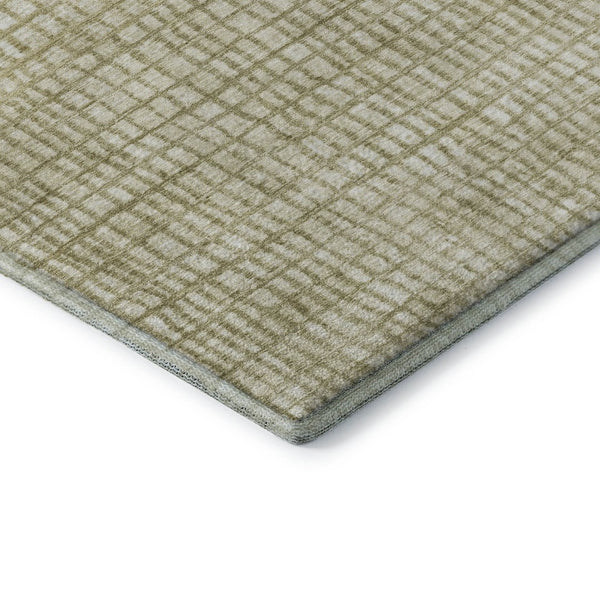 HomeRoots 5' X 8' Beige Ivory Gray Geometric Washable Area Rug – Durable, Soft, UV-Protected for High-Traffic Areas 705007