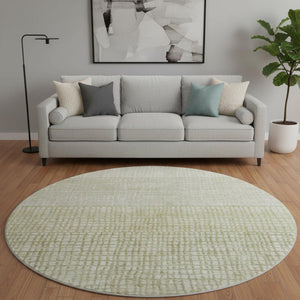HomeRoots 8' Modern Beige and Gray Geometric Round Rug - Washable, UV Protected, Durable for Homes with Kids & Pets 705008