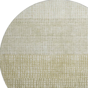 HomeRoots 8' Modern Beige and Gray Geometric Round Rug - Washable, UV Protected, Durable for Homes with Kids & Pets 705008