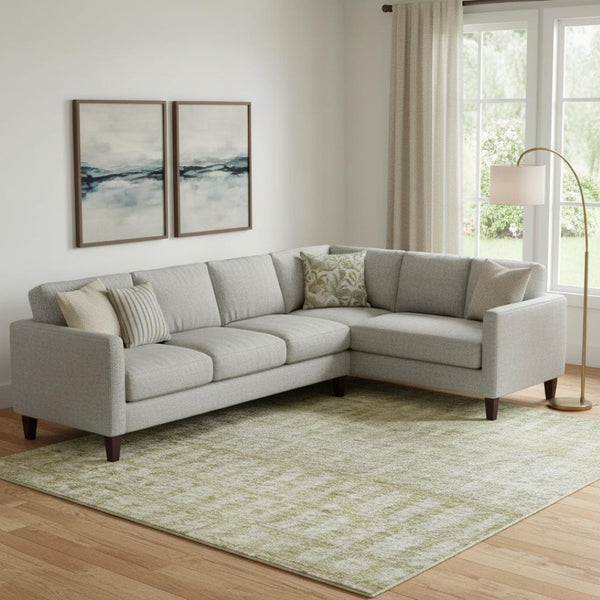 HomeRoots 10' X 14' Beige Ivory Gray Geometric Area Rug – Washable, UV-Protected & Stain-Resistant Design 705011