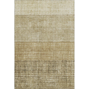 HomeRoots 8' X 10' Modern Brown and Beige Geometric Washable Area Rug with UV Protection for Easy Care 705015