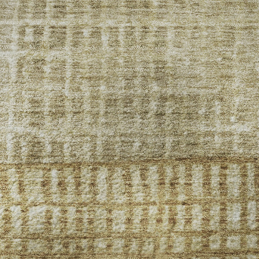 HomeRoots 10' Brown & Beige Geometric Washable Area Rug - UV Protected, Durable & Stain Resistant for Homes 705017