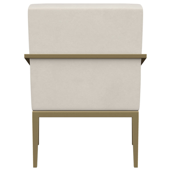 English Elm 1pc Bouclé Swivel Accent Chair with Channel Back, Plush Foam Seat, 360° Rotation, Modern Comfort Cream,Gold 30 L x 26 W x 29.5 H B011P308569