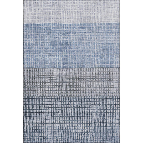 HomeRoots 9' X 12' Blue And Gray Geometric Area Rug – Durable, Washable, UV Protected, Perfect for High-Traffic Spaces 705022