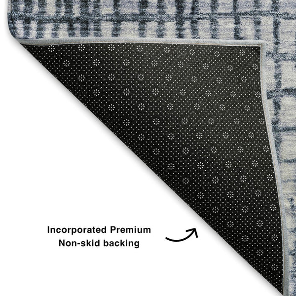 HomeRoots 9' X 12' Blue And Gray Geometric Area Rug – Durable, Washable, UV Protected, Perfect for High-Traffic Spaces 705022