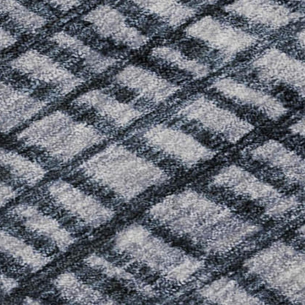 HomeRoots 9' X 12' Blue And Gray Geometric Area Rug – Durable, Washable, UV Protected, Perfect for High-Traffic Spaces 705022