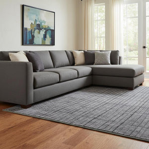 HomeRoots 8' X 10' Stylish Denim Blue & Ivory Geometric Area Rug - Washable, Stain-Resistant, UV Protected! 705027