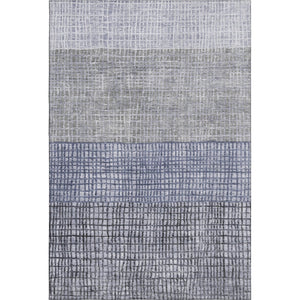 HomeRoots 10' X 14' Denim Blue Geometric Area Rug - Washable, UV Protected, Non-Slip, Perfect for Families! 705029