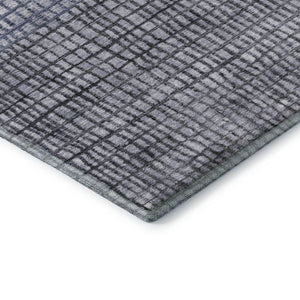 HomeRoots 10' X 14' Denim Blue Geometric Area Rug - Washable, UV Protected, Non-Slip, Perfect for Families! 705029