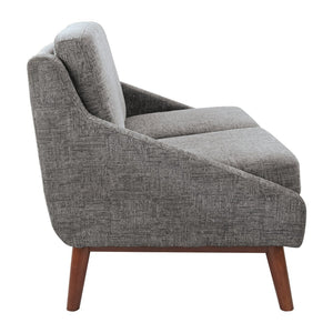OSP Home Furnishings Mid-century Open Arm Loveseat with Solid Wood Legs and Plush Fiber Cushions Loveseat Charcoal SL4422R-MC4