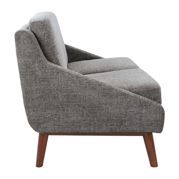 OSP Home Furnishings Mid-century Open Arm Loveseat with Solid Wood Legs and Plush Fiber Cushions Loveseat Charcoal SL4422R-MC4