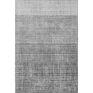 HomeRoots 8' X 10' Stylish Gray and Silver Geometric Washable Area Rug with UV Protection for Modern Homes 705033