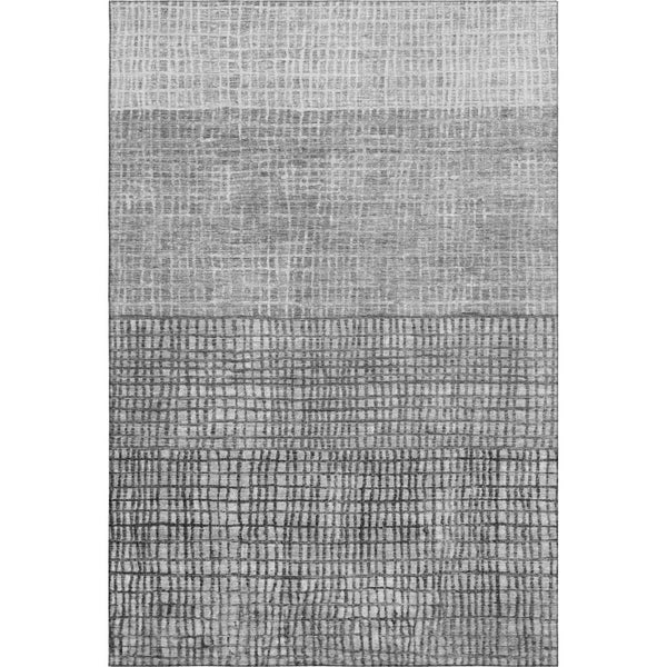 HomeRoots 9' X 12' Gray and Silver Geometric Area Rug - Washable, UV-Protected, Durable Design for Homes 705034