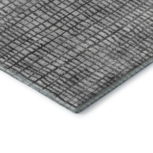HomeRoots 9' X 12' Gray and Silver Geometric Area Rug - Washable, UV-Protected, Durable Design for Homes 705034