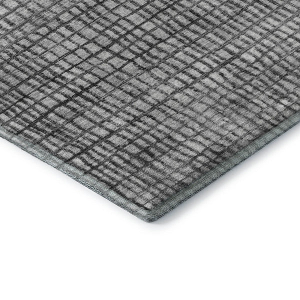 HomeRoots 9' X 12' Gray and Silver Geometric Area Rug - Washable, UV-Protected, Durable Design for Homes 705034