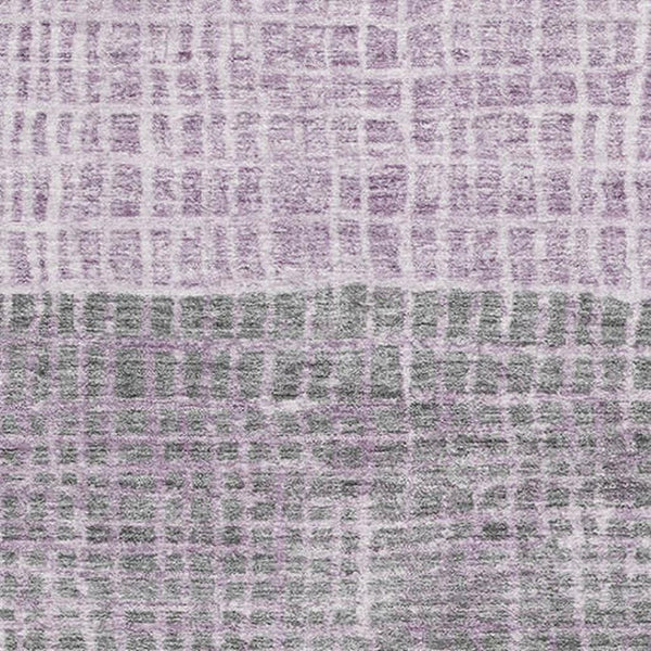 HomeRoots 5' X 8' Contemporary Plum and Gray Geometric Area Rug - Washable, UV-Protected, and Durable! 705037