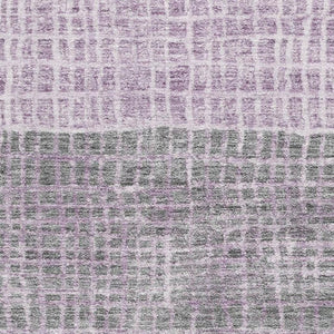 HomeRoots 8' X 10' Stylish Plum & Gray Geometric Washable Area Rug with UV Protection for Busy Homes & Pets 705039