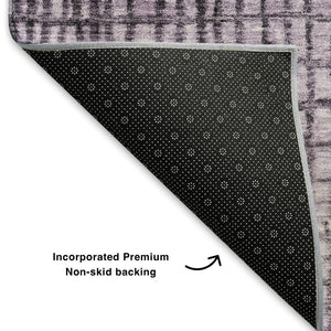 HomeRoots 9' X 12' Stylish Plum & Gray Geometric Washable Area Rug with UV Protection for Busy Homes 705040