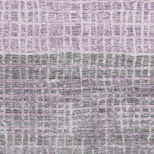 HomeRoots 9' X 12' Stylish Plum & Gray Geometric Washable Area Rug with UV Protection for Busy Homes 705040
