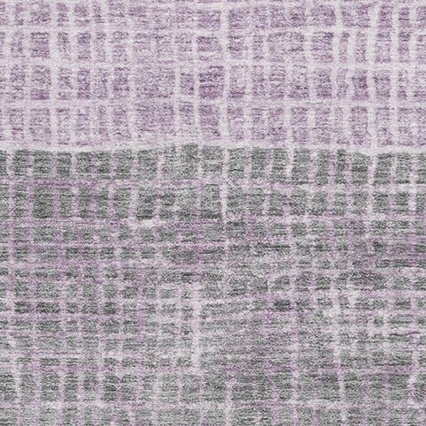 HomeRoots 9' X 12' Stylish Plum & Gray Geometric Washable Area Rug with UV Protection for Busy Homes 705040