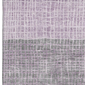 HomeRoots 9' X 12' Stylish Plum & Gray Geometric Washable Area Rug with UV Protection for Busy Homes 705040